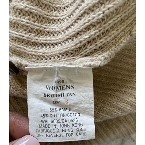 VTG Woolrich Full Zip Cardigan Sweater Womens Tan Ramie Cotton Front Pockets S - Picture 11 of 11